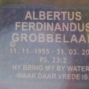 GROBBELAAR Albertus Ferdinandus 1955-2020