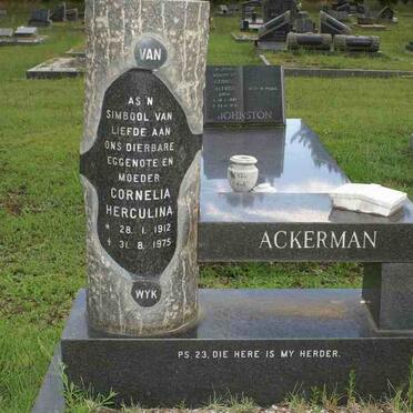 ACKERMAN Cornelia Herculina nee VAN WYK 1912-1975