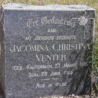 VENTER Jacomina Christina nee RAUTENBACH 1885-1955