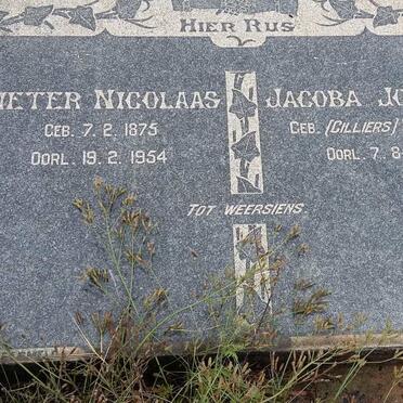 VILJOEN Pieter Nicolaas 1875-1954 &amp; Jacoba Johanna CILLIERS 1887-1955
