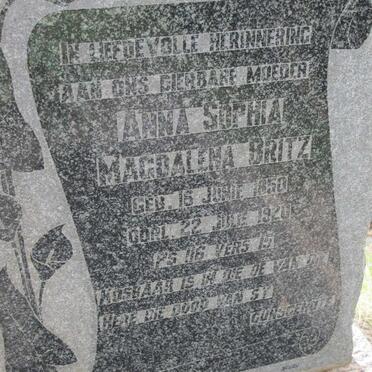 BRITZ Anna Sophia Magdalena 1850-1920