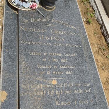 HAVENGA Nicolaas Christiaan 1882-1957