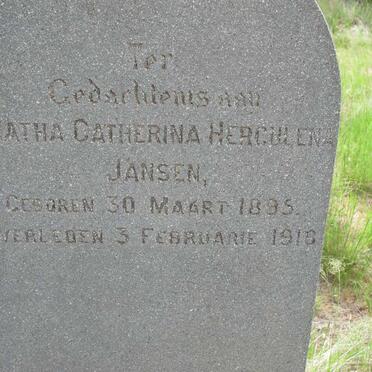 JANSEN Agatha Catherina Herculena 1895-1916