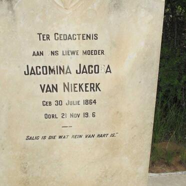 NIEKERK Willem Petrus, van 1855-1923 &amp; Jacomina Jacoba 1864-19?6
