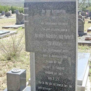 NIEKERK Jacobus Johannes, van 1897-1952