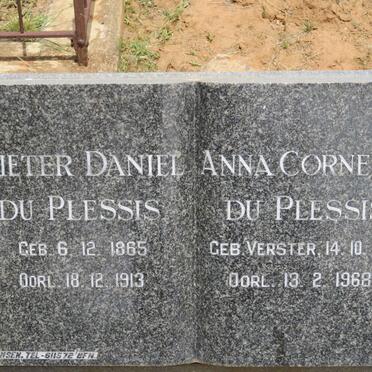 PLESSIS Pieter Daniel, du 1865-1913 &amp; Anna Cornelia VERSTER 1927-1968