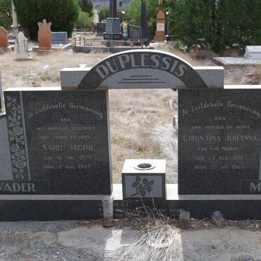 PLESSIS Sarel Jacob, du 1877-1937 &amp; Christina Johanna VAN NIEKERK 1881-1964