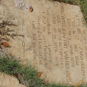 POEL Albertus P.J., van der 1865-1870 :: VAN DER POEL Du Toit 1868-1869 :: VAN DER POEL Christoffel F. Du Toit 1869-1870