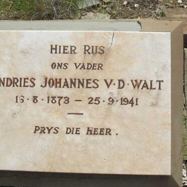WALT Andries Johannes, v.d. 1873-1941