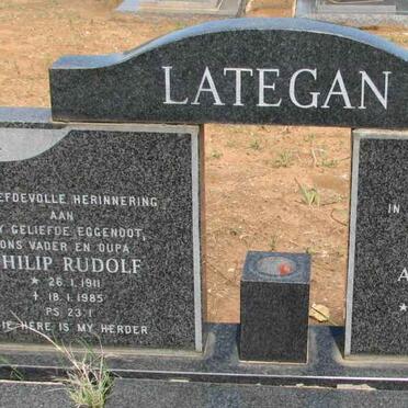 LATEGAN Philip Rudolf 1911-1985 &amp; Anna Cornelia VAN BLERK 1910-1989