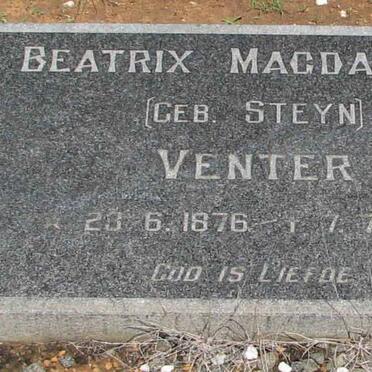 VENTER Beatrix Magdalena nee STEYN 1876-1968