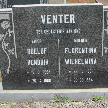 VENTER Roelof Hendrik 1894-1966 &amp; Florentina Wilhelmina 1901-1984