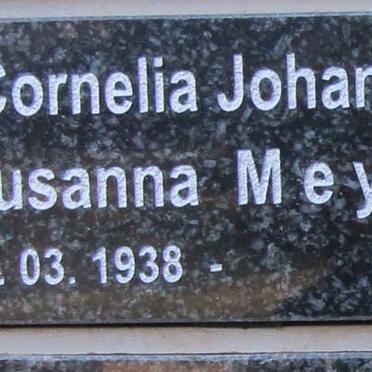 MEYER Cornelia Johanna Susanna 1938-