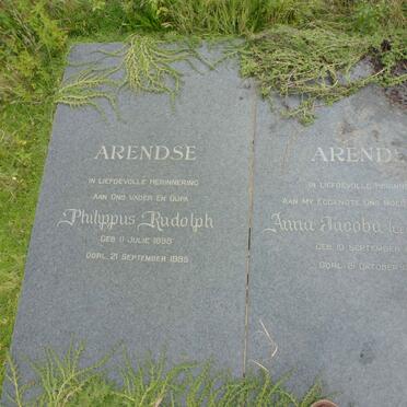 ARENDSE Philippus Rudolph 1898-1995 &amp; Anna Jacoba LOUW 1899-1986