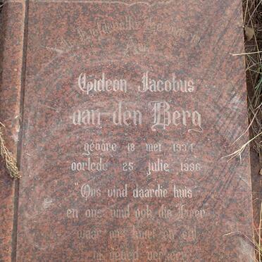 BERG Gideon Jacobus, van den 1934-1996