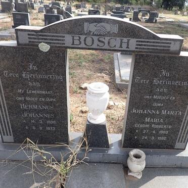 BOSCH Hermanus Johannes 1898-1973 & Johanna Martha Maria ROBBERTS 1903-1982