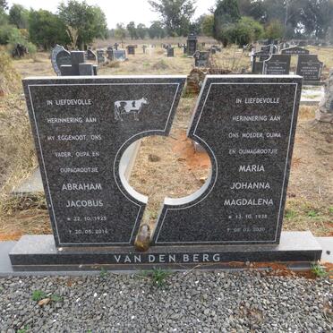 BERG Abraham Jacobus, van den 1925-2016 & Maria Johanna Magdalena 1938-2020
