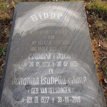 BIBBEY Edward 1928-1995 & Johanna Isabella VAN HELSDINGEN 1927-2005
