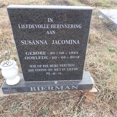 BIERMAN Susanna Jacomina 1925-2012