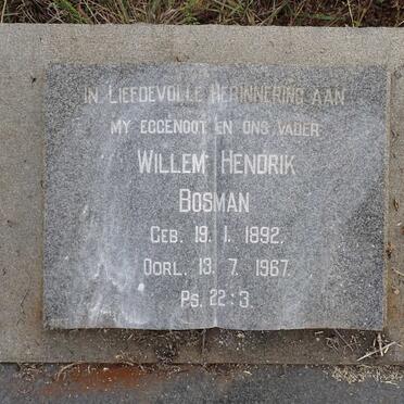 BOSMAN Willem Hendrik 1892-1967