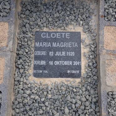 CLOETE Maria Magrieta 1920-2011