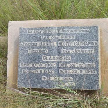 CLAASSENS Jacob Daniel Theunis 1882-1952 &amp; Hester Catharina JOUBERT 1892-1946