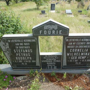 FOURIE Stefanus Petrus Rudolph 1913-1994 &amp; Cornelia Wilhelmina KEMP 1917-1990