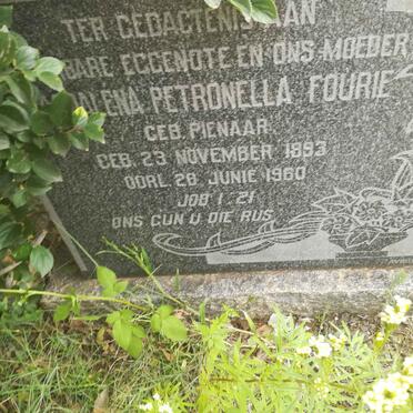 FOURIE Magdalena Petronella nee PIENAAR 1893-1960