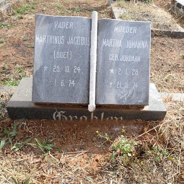 GROBLER Marthinus Jacobus 1924-1974 & Martha Johanna JORDAAN 1928-1974