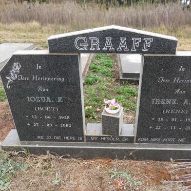 GRAAFF Jozua F. 1928-2002 & Irene A.K. 1932-2015