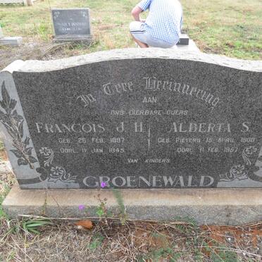 GROENEWALD Francois J.H. 1897-1945 & Alberta S. PIETERS 1900-1957