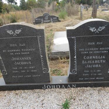 JORDAAN Johannes Jacobus 1897-1965 & Cornelia Elizabeth Jacoba 1907-1991