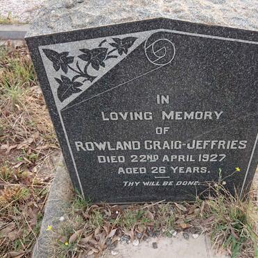 JEFFRIES Rowland, CRAIG -1927