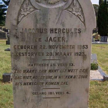 JAGER Jacobus Hercules, de 1853-1923
