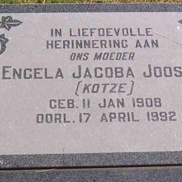 JOOSTE Engela Jacoba nee KOTZE 1908-1992