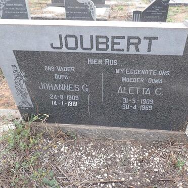 JOUBERT Johannes G. 1909-1981 & Aletta C. 1909-1969