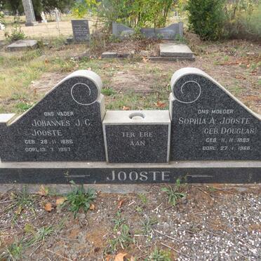 JOOSTE Johannes J.C. 1886-1967 & Sophia A. DOUGLAS 1889-1966