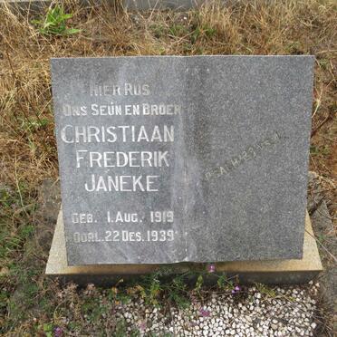 JANEKE Christiaan Frederik 1919-1939