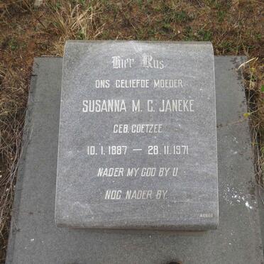 JANEKE Susanna M.C. nee COETZEE 1887-1971