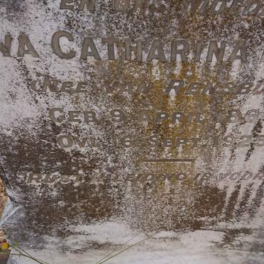 KRIEL Eva Catharina nee VAN RENSBURG 1869-1925