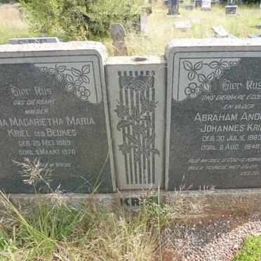 KRIEL Abraham Andries Johannes 1883-1948 &amp; Anna Magarietha Maria BEUKES 1889-1970