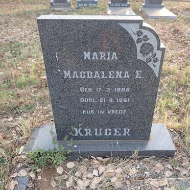 KRUGER Maria Magdalena E. 1905-1981