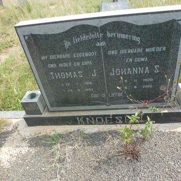 KNOESEN Thomas J. 1916-1984 &amp; Johanna S. 1920-2000