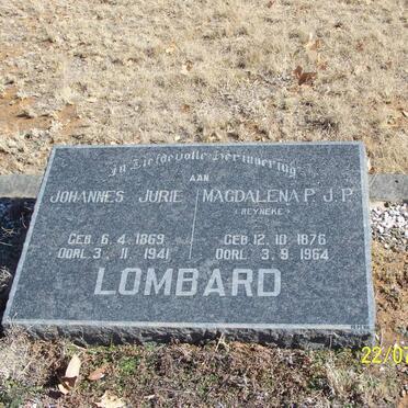 LOMBARD Johannes Jurie 1869-1941 &amp; Magdalena P.J.P. REYNEKE 1876-1964