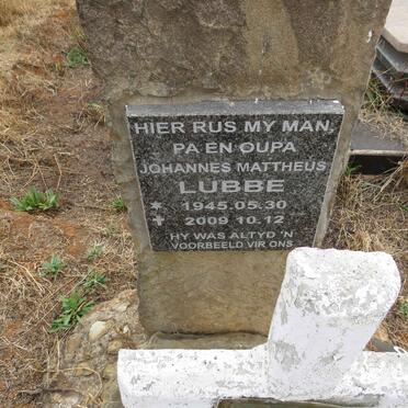 LUBBE Johannes Mattheus 1945-2009