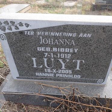LUYT Johanna voorheen RAUTENBACH voorheen PRINSLOO nee BIBBEY 1912-2005