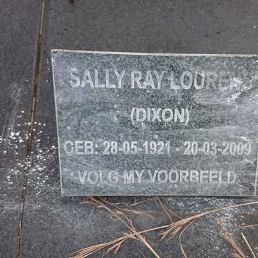 LOURENS Sally Ray nee DIXON 1921-2009
