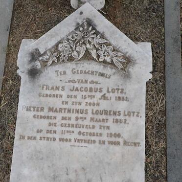 LOTZ Frans Jacobus 1851-1900 :: LOTZ Pieter Marthinus Lourens 1882-1900