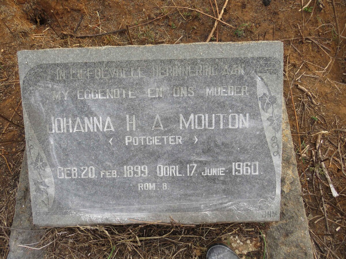 MOUTON Johanna H.A. nee POTGIETER 1899-1960