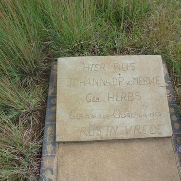 MERWE Johanna D.P., v.d. nee HERBS 188?-1956